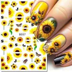 Nail Art 3d Decals Sunflowers Butterflys Adhesive Sliders Nail Stickers Decoration For Nail Manicure