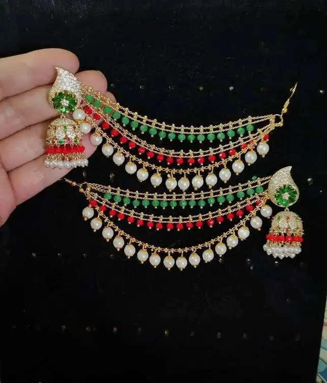 الهند نيبال سلسلة متعددة قطرة شرابة الأقراط Tiktok صافي الأحمر نفس جرس فانوس الرياح جرس الأذن هوك