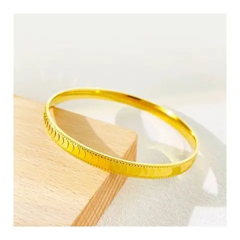New Gold Plated Bracelet for Women Luxury Design Versatile Young Style Closed Bangle Fashion Jewelry Gift for Girlfriend