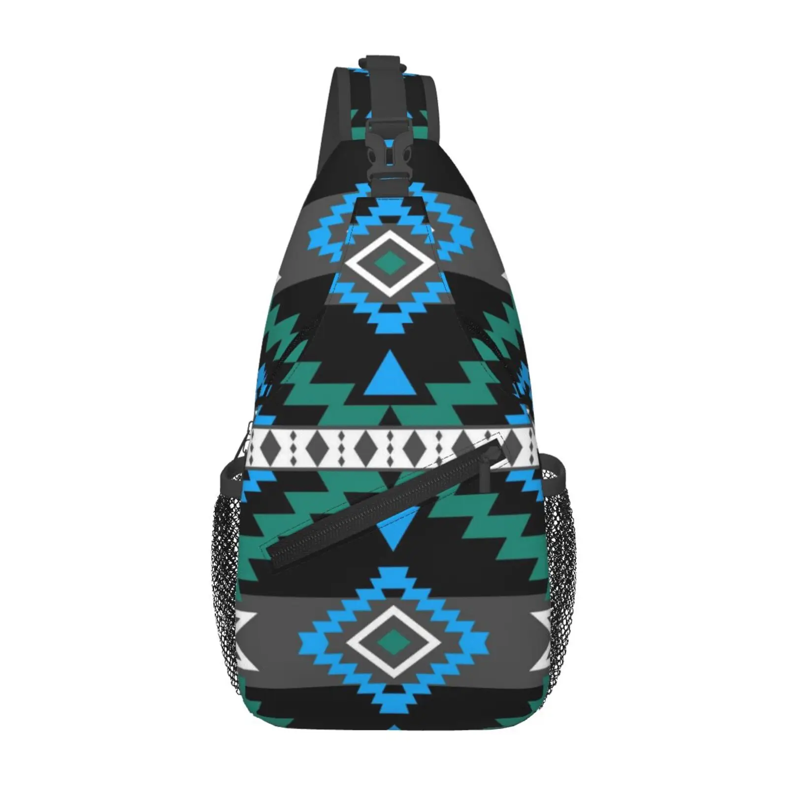Navajo Triangle Stripe Retro Exotic Style Printing Sling Chest Crossbody Bag Men Casual Shoulder Backpack for Travel Cycling