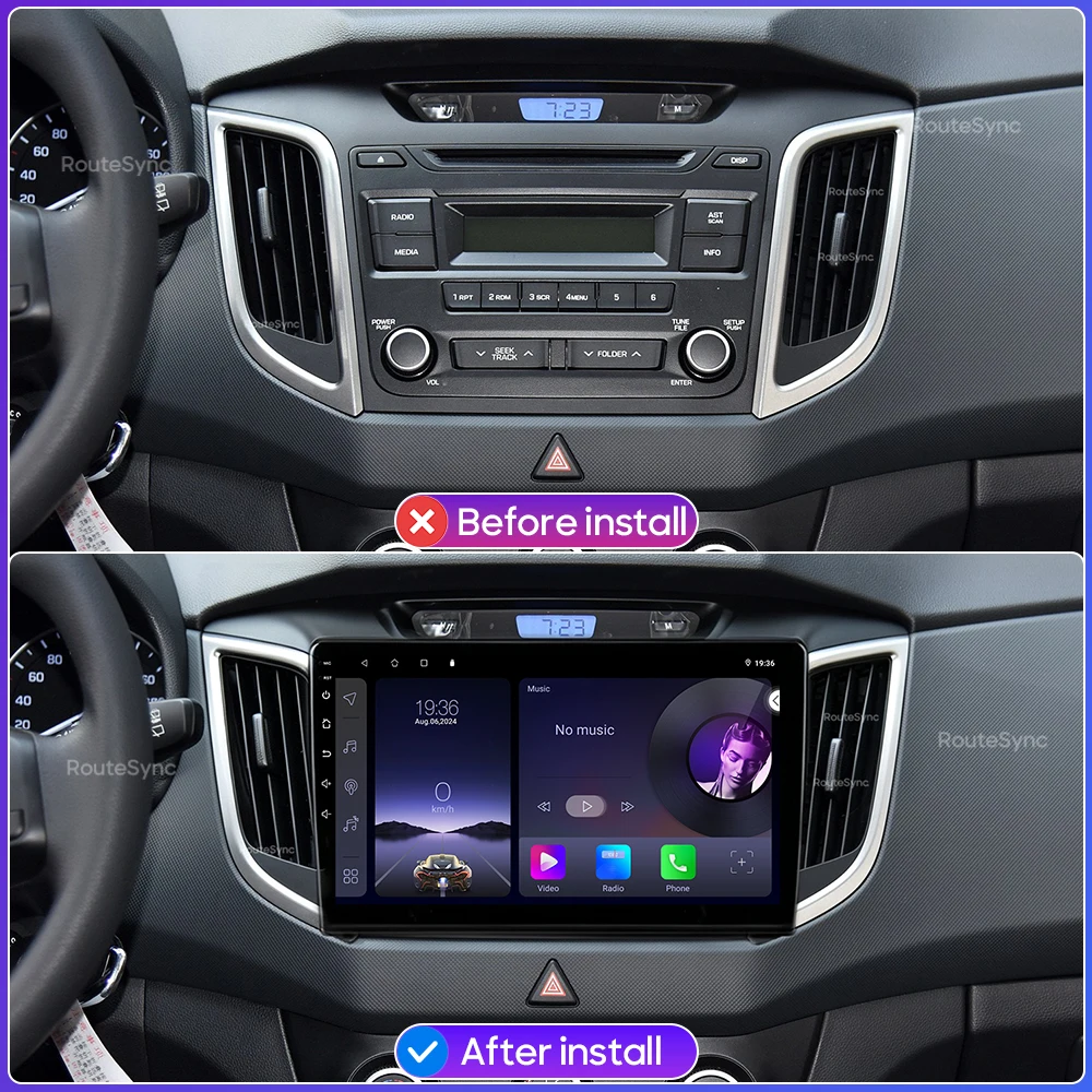 Android For Hyundai Creta IX25 2015 - 2019  Car Multimedia Player Wireless Carplay Auto Head Unit Radio Video Stereo Navigation