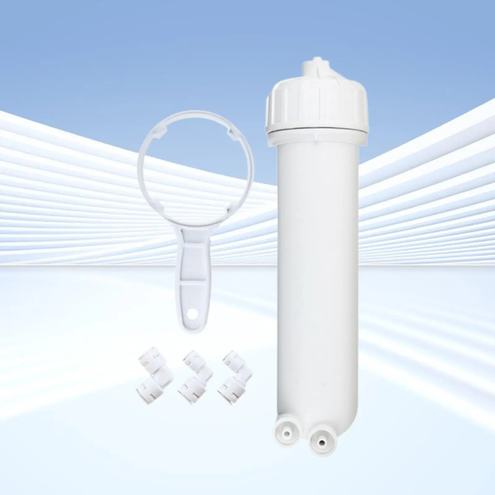 RO Membrane Housing Kit with Wrench Quick Installation Reverse Osmosis Filter Accessories for Drinking Water System