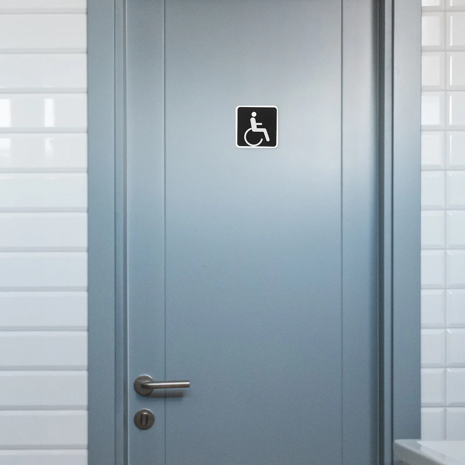 Wheelchair Accessible Restroom Sign Compact Size Easy Install Public Toilet Wall Sticker Bathroom Door Sign Public Toilet Signs