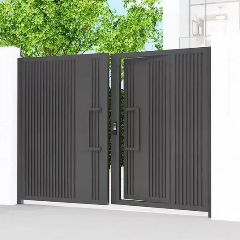 New Chinese Style Garden Aluminum Art Gate Intelligent Electric Door for Rural Villa Yard Alloy Entrance Gate
