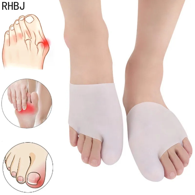 2pcs Big Toe Outward Flipping Divider Toe Separator Silicone Metatarsal Pads Cover Protection Sleeves for Blister Reduce Pain