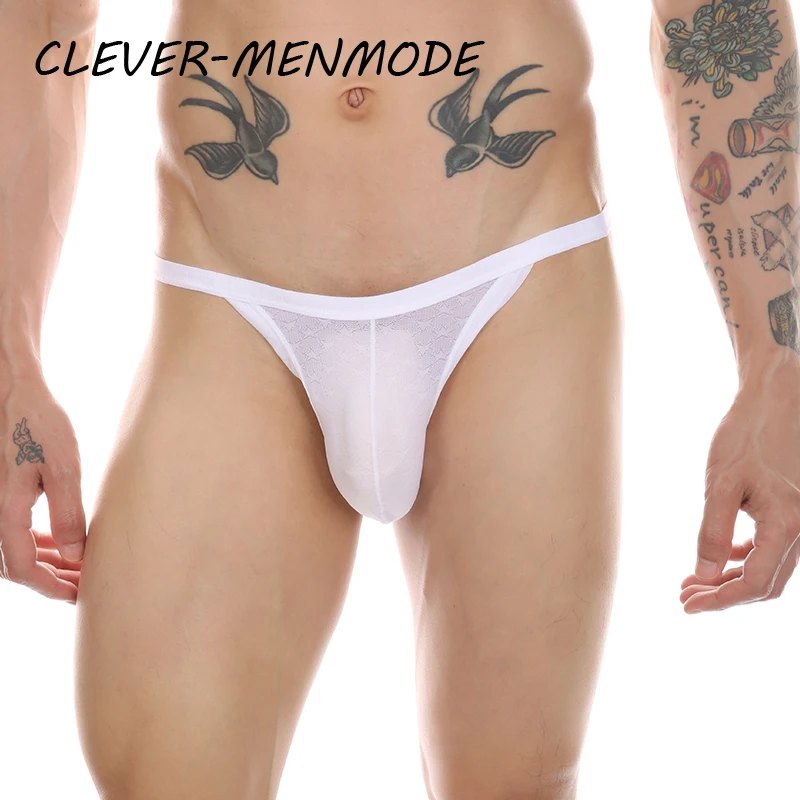 Sexy Baja Altura Mini Tanga De Los Hombres Transparente Gran Protuberancia Pene Vaina Cuerpo Ropa Interior Delgado Ajustado En Forma De T G String Pinza en miniatura