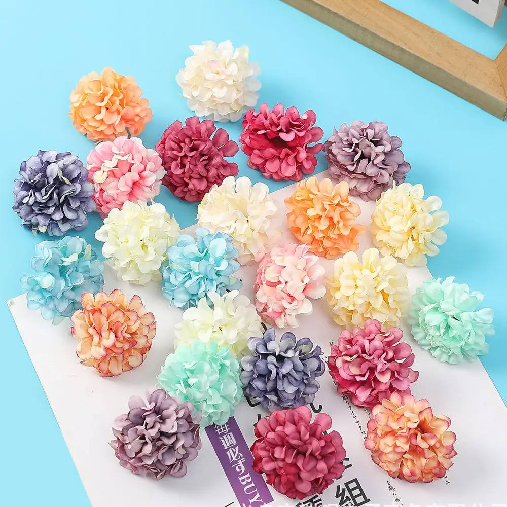 50/100Pcs Artificial Silk Carnation Flower Wedding Diy Gift Candy Box Wreath Arch Wall Christmas Home Outdoor garden Decoration