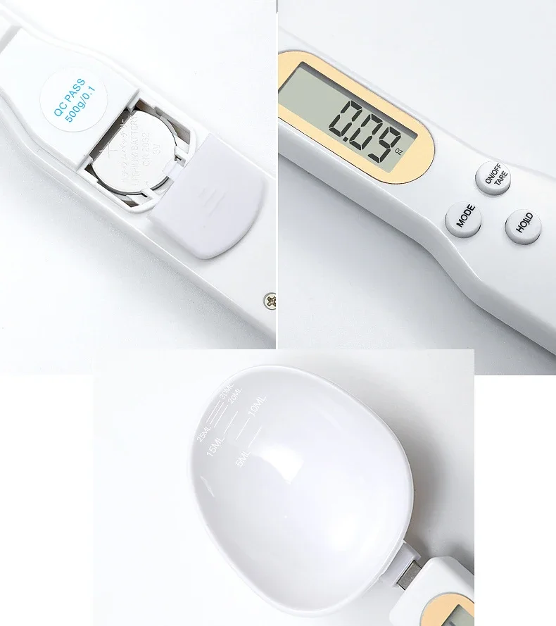 Weighing Spoon Scale Home Kitchen Tool Electronic Measuring Coffee Food Flour Powder Baking LCD Digital Measurement Adjustable