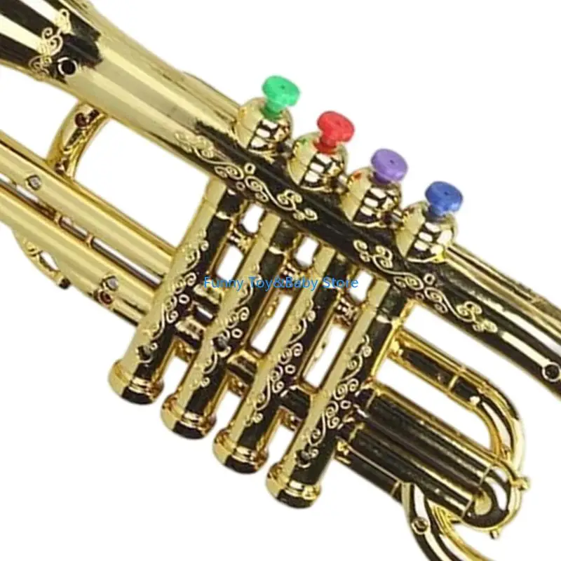 Trąbka zabawka dla dzieci edukacja muzyczna z realistycznymi dźwiękami usprawniająca zabawę i rozwój nauki instrument muzyczny