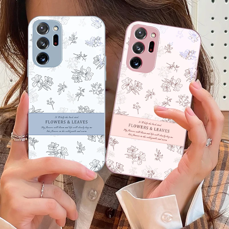 

Small Fresh Style For Samsung Galaxy Note 8 9 10 PRO 20 Ultra A01 02 03 Core 04E 4G 12 13 5G Tempering Glass Phone Case
