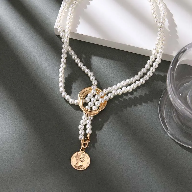 Vintage Perle Anhänger Halskette für Frauen Elegante Perlen Lange Quaste Pullover Kragen Kette Zubehör Temperament Mode Schmuck – Detail 9