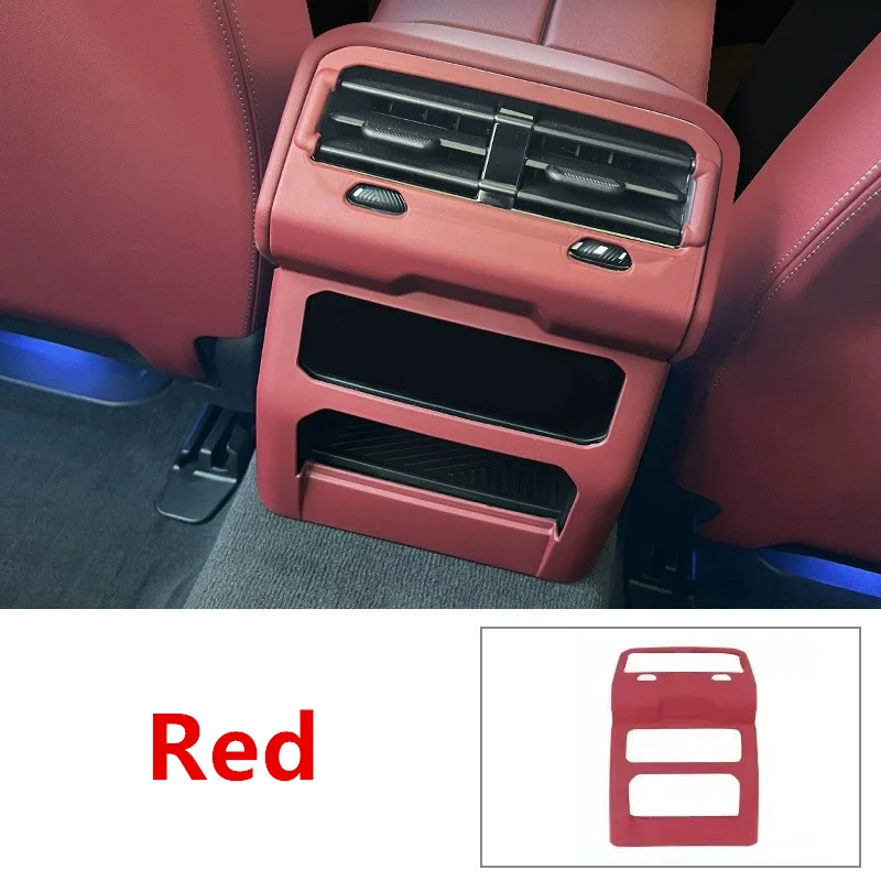 لسيارات BMW 5 Series i5 G60 2024-2025 غطاء مزخرف لفتحة الهواء الخلفية لمكيف الهواء الخلفي وسادة ركلة نمط ألياف الكربون