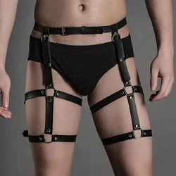 Leg Belt Men Harness Belts Gay Body Bondage Lingerie Gay Clothing Erotic Sex Rave Artificial Leather Gothic Harajuku Suspenders