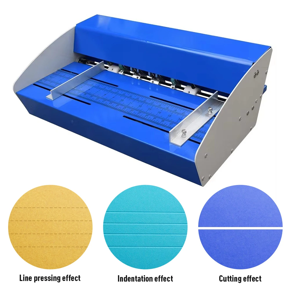 480mm Automatic Paper Folding Scoring Machine Electric 110-220V 50m/min Capacity A3/A4 Size Card/Book 12kg Easy Operate