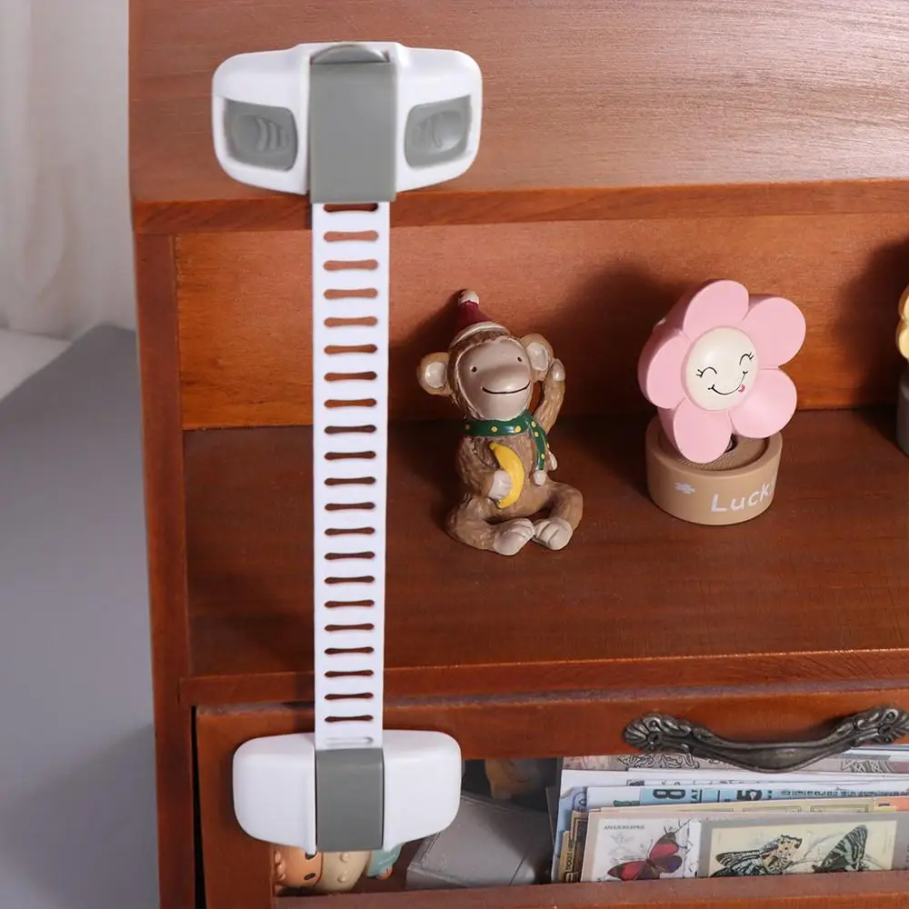 Plastic Child Safety Lock Anti-Clamp Multi-Function Drawer Locks 20cm Anti-Pinch Refrigerator Safety Buckle Keep Baby Safe