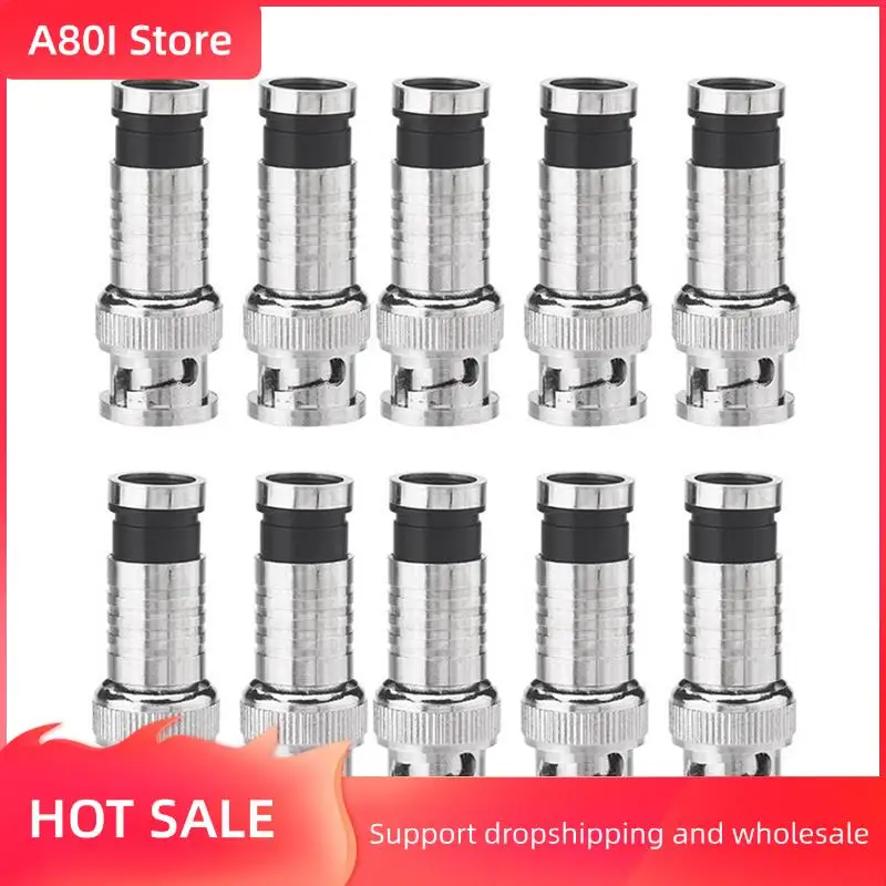 

A80I 40 Pcs BNC Compression Connector For Coax RG59 Cable CCTV Cameras