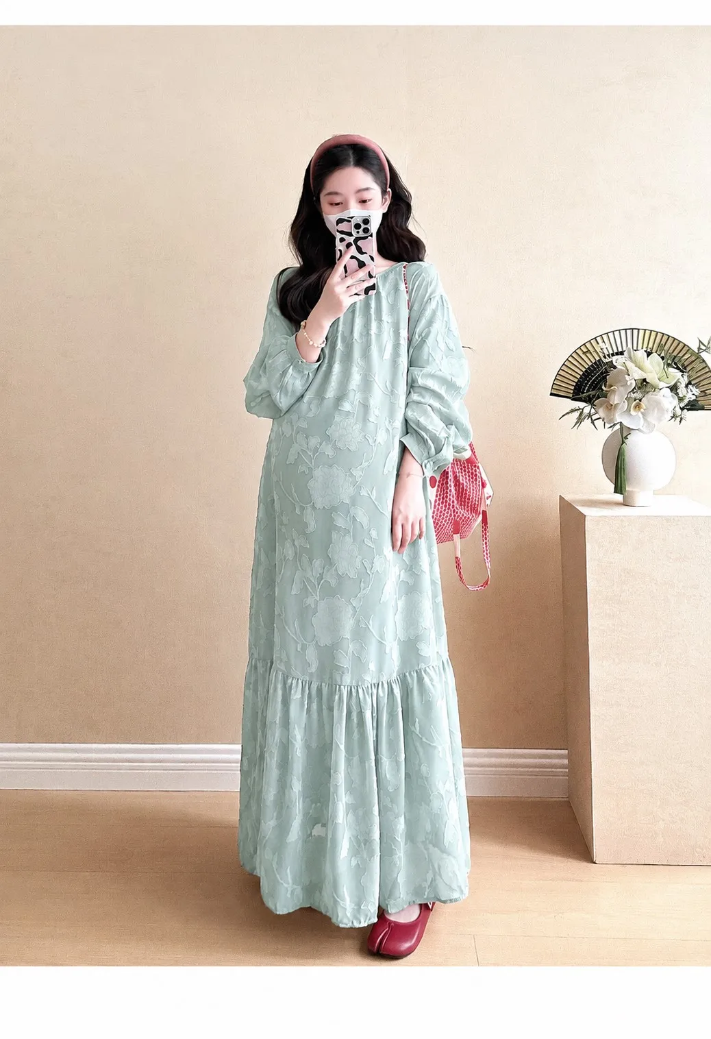 loose dress for pregnant ladies 2026 Woman Lace Summer Short Sleeve O-Neck Hollow Out Maternity Cotton Dress Sweet Long Princess Clothes capes