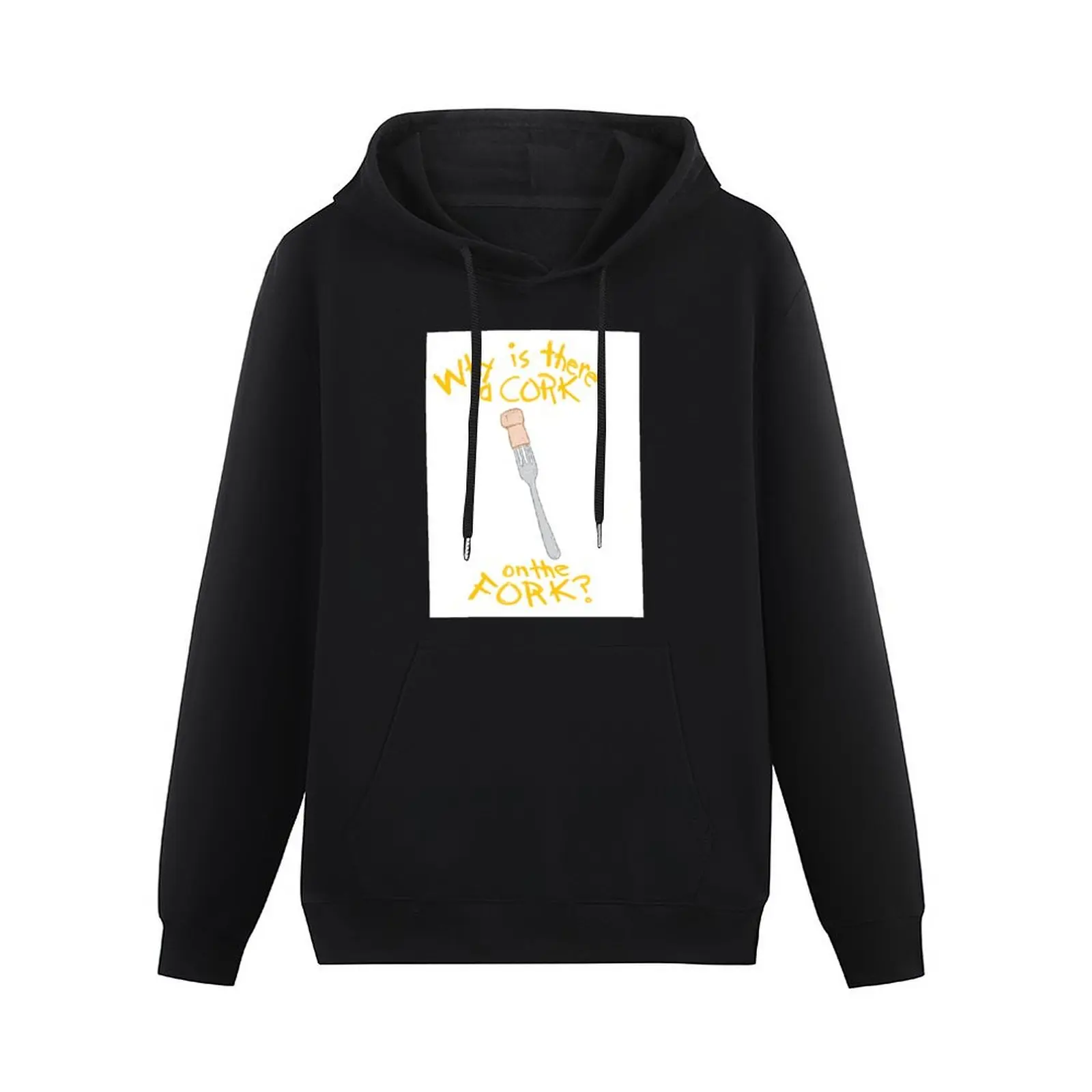 Why is there a Cork on the Fork? Pullover Hoodie japanese style streetwear men man hoodie