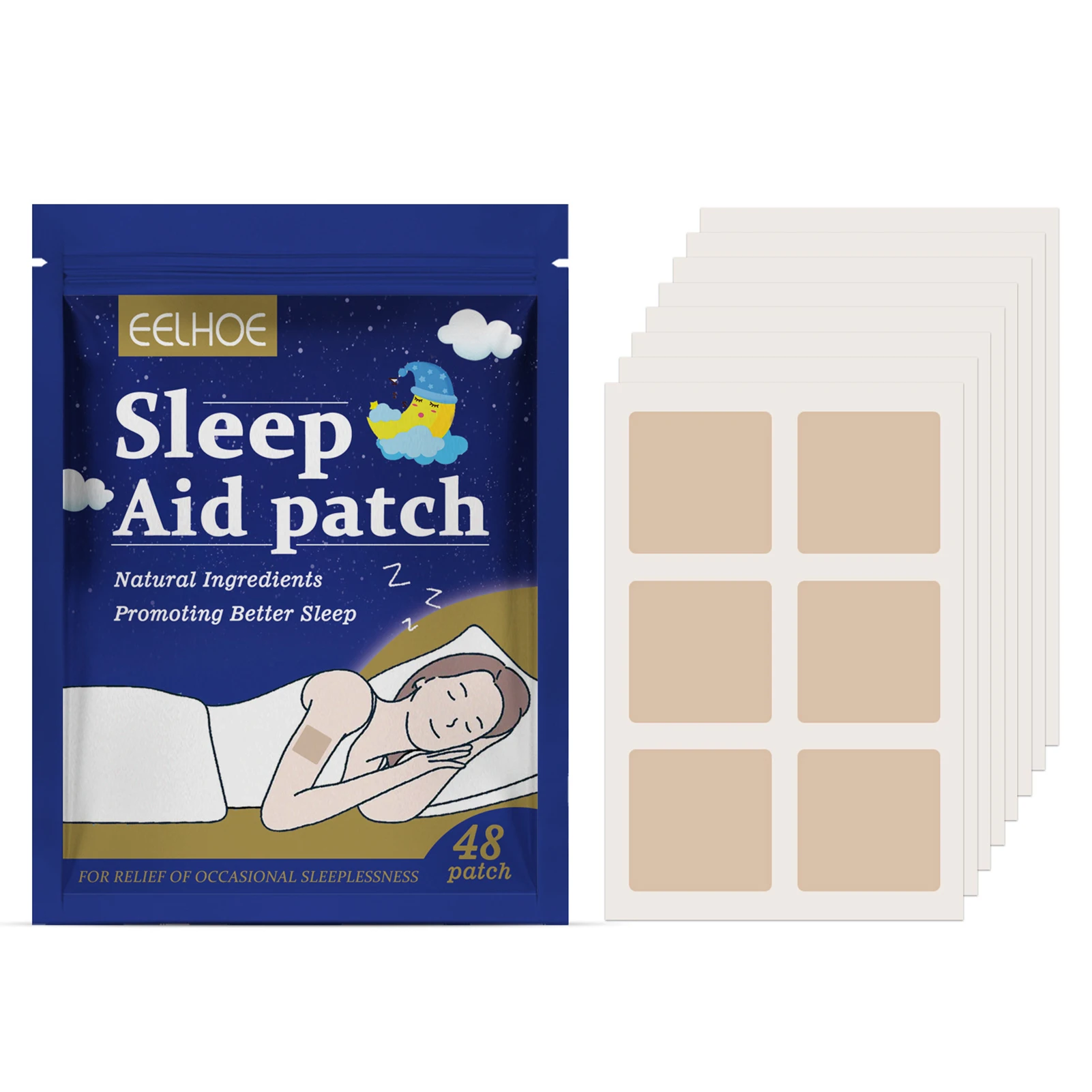 48/96pcs Natural Sleep Aid Patches Bio Frequency Sleep Aids For Adult Kids Help Naturally Restore Your Sleep Cycle Care Patches