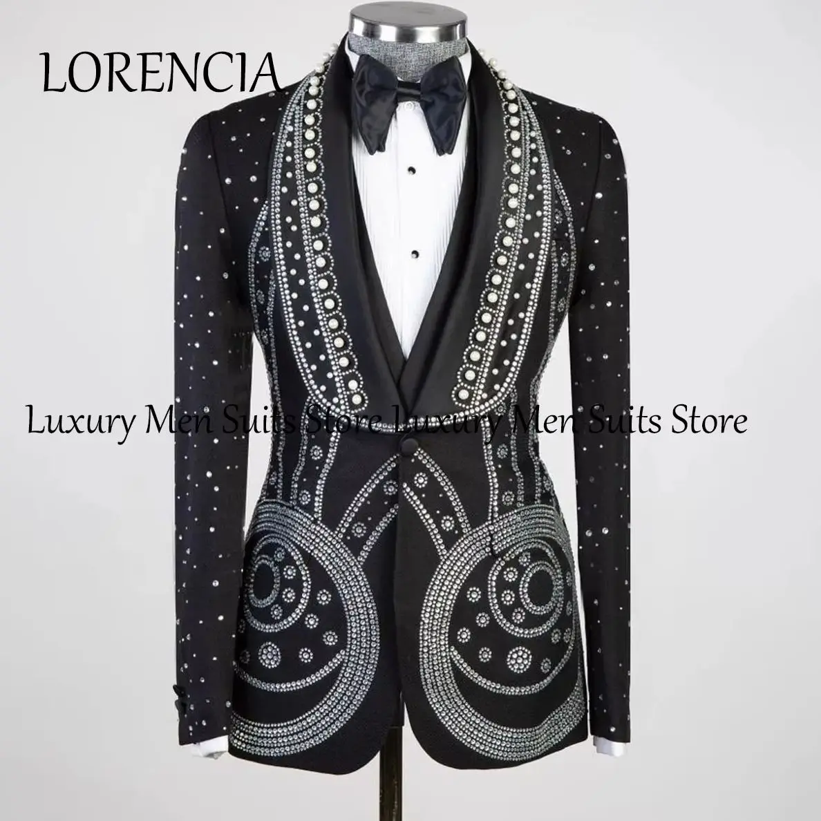 

Luxury Slim Fit Men Suits Notched Lapel Groom Tuxedos Wedding Prom Blazers Pants Outfit Customized Terno Masculino Completo