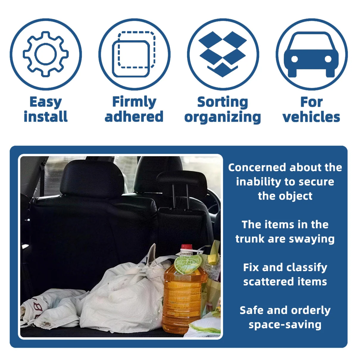 1/2PCS Car Trunk Fixed Rack Baffle Durable Anti-Slip Stable Storage Reusable Universal Wear Resistant Auto Interior Accessories