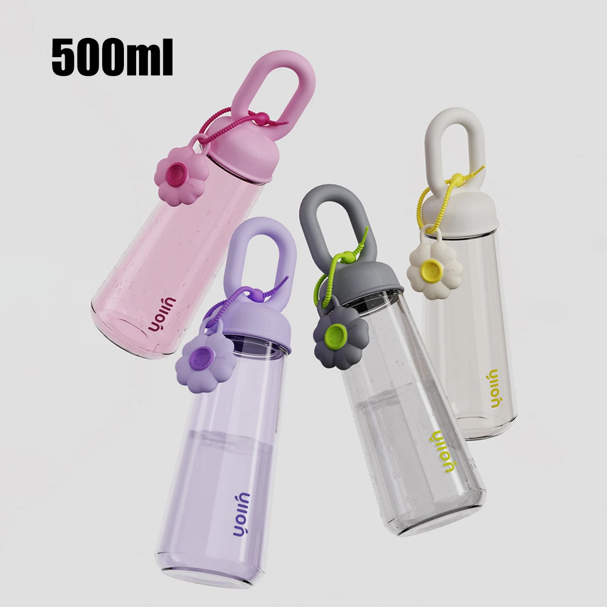 الإبداعية البتلة المحمولة العالمي في الهواء الطلق عالية الجمال المرأة كوب ماء بلاستك طالب سعة كبيرة ضوء كوب محمول فاخر #2