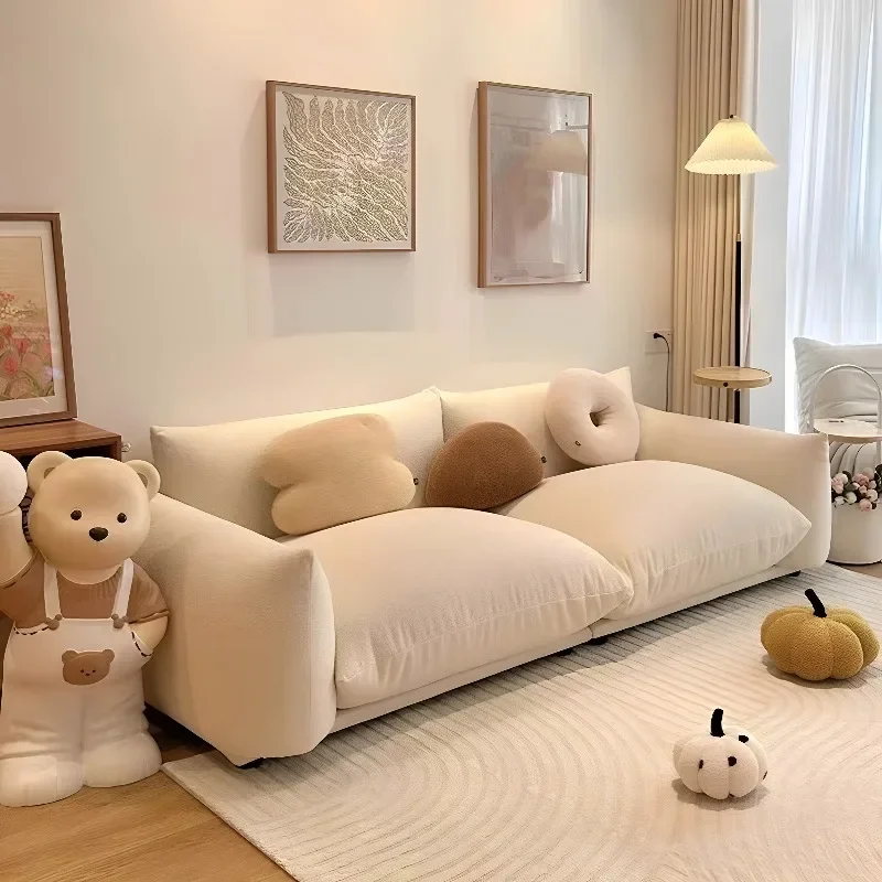 

Lazy Cute Living Room Sofas Modern Nordic Cloud Minimalist White Outdoor Sofa Designer Cheap Sillon Cama Postmodern Furniture