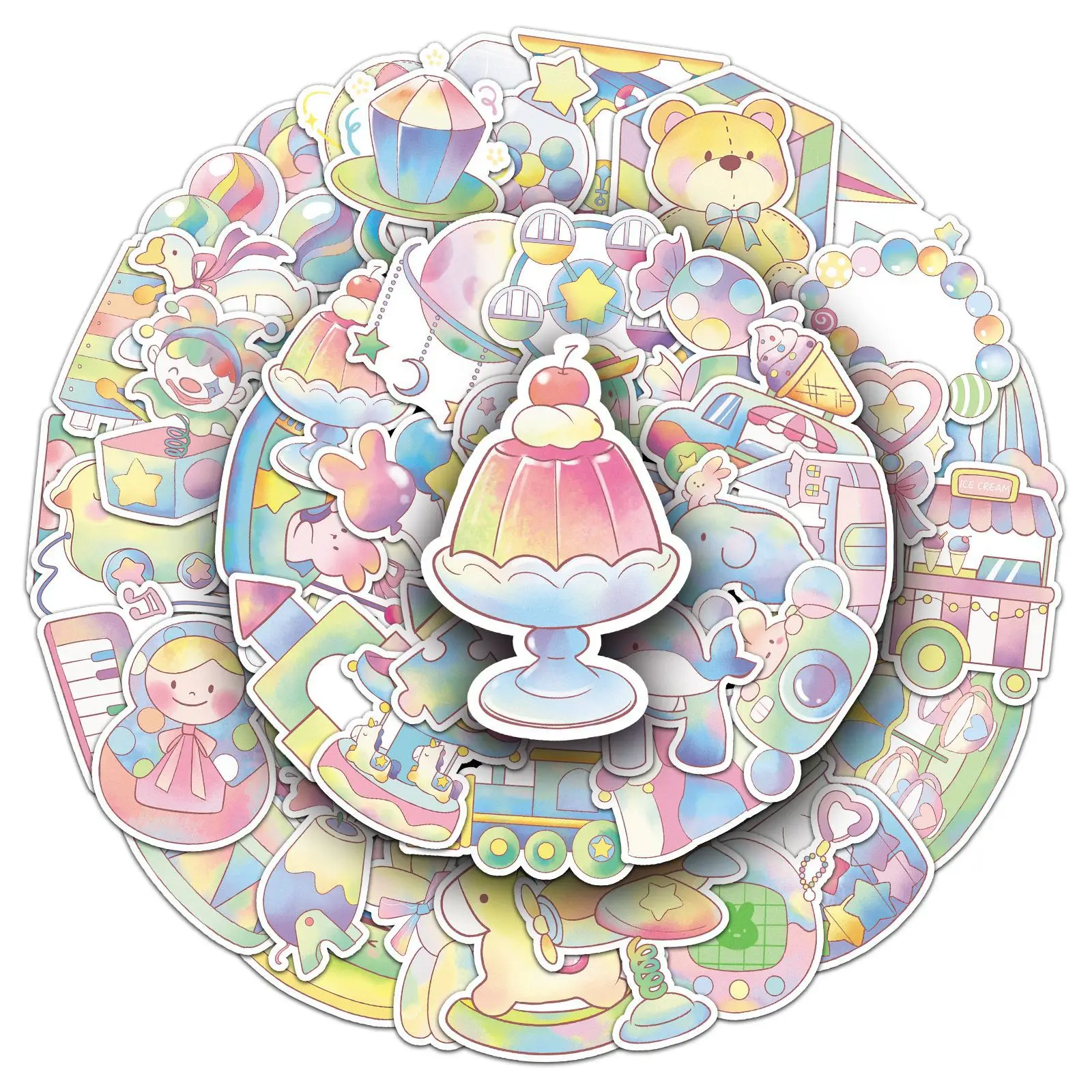 

10/30/50PCS Cute Fun Kawaii Colorful Doodle Personalized Creative Decorative Doodle Stickers DIY Refrigerator Glasses Box