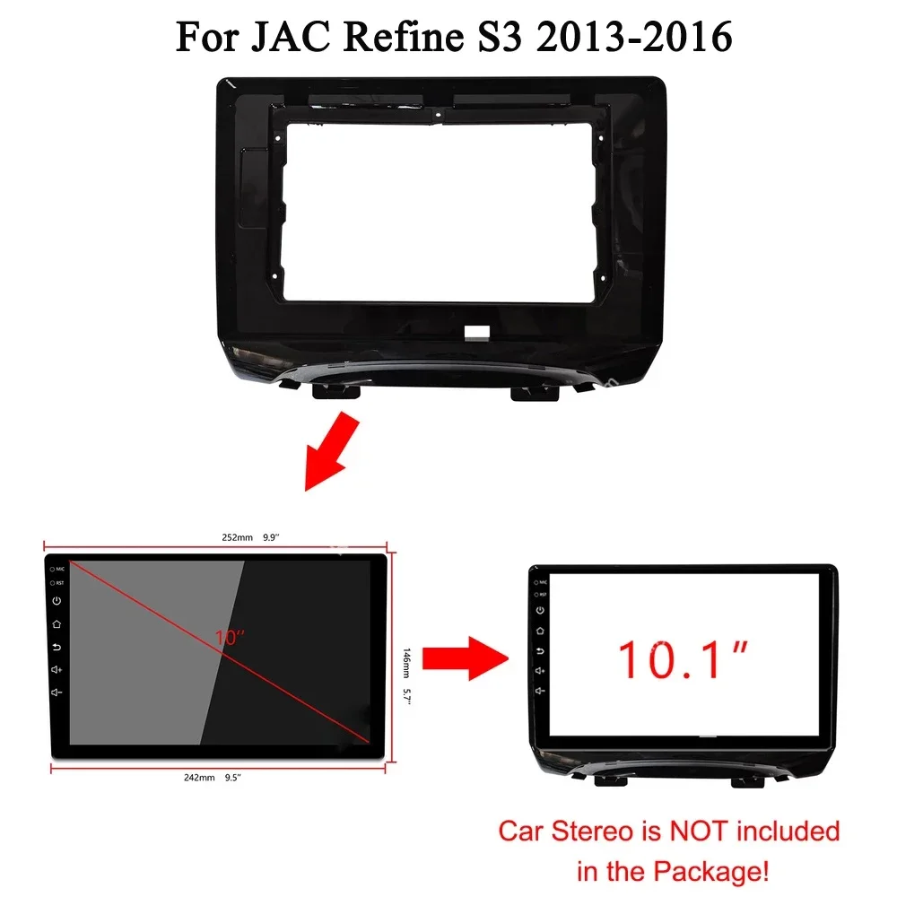 

10,1-дюймовый адаптер 2din для автомобильной рамы для JAC Refine S3 2013-2018, комплект панели для установки с большим экраном Android Radio Audio Dash