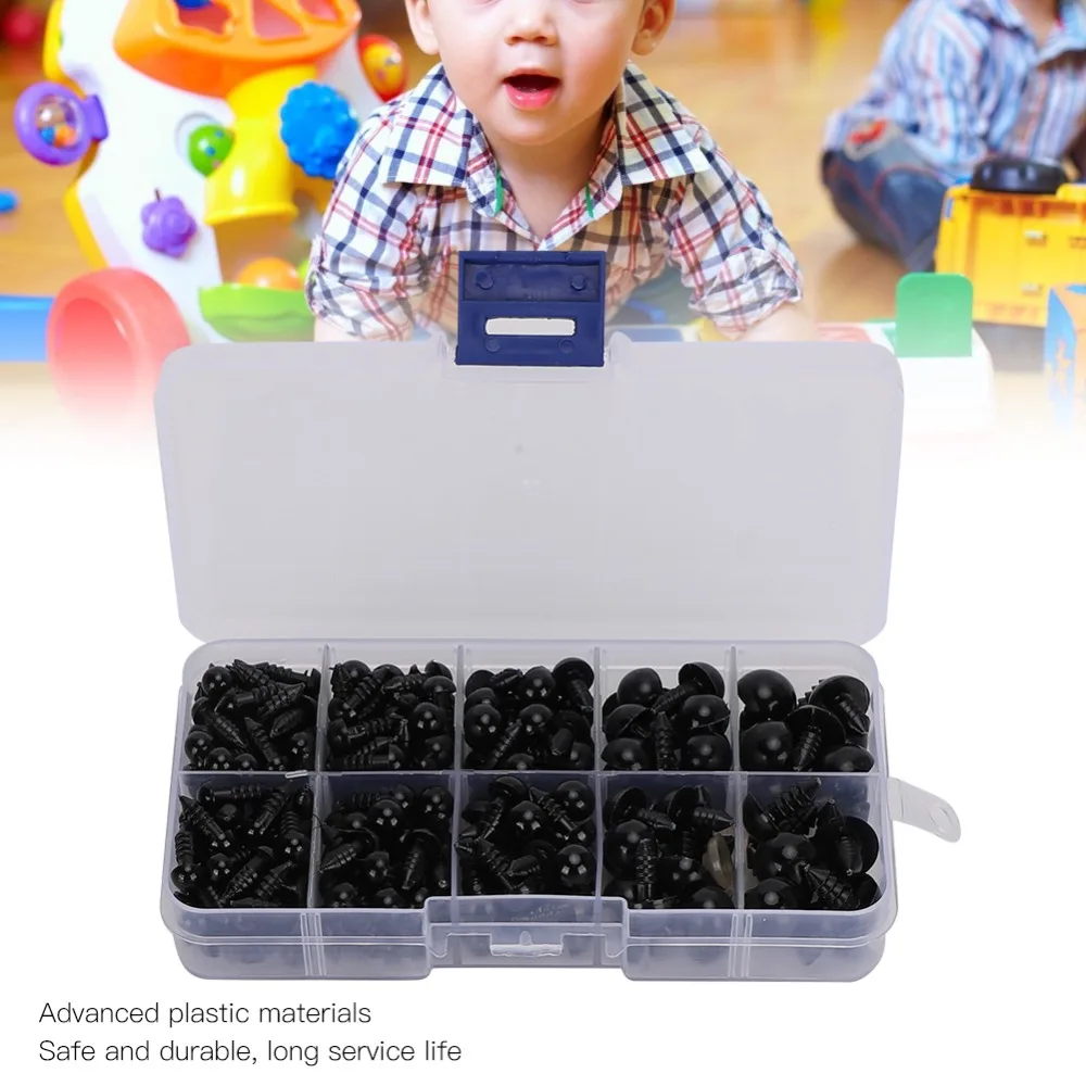 240pcs Making Black Safety Eyes Plastic Screw Type Eyes With Washers Amigurumi Eyes Animal Hand Craft