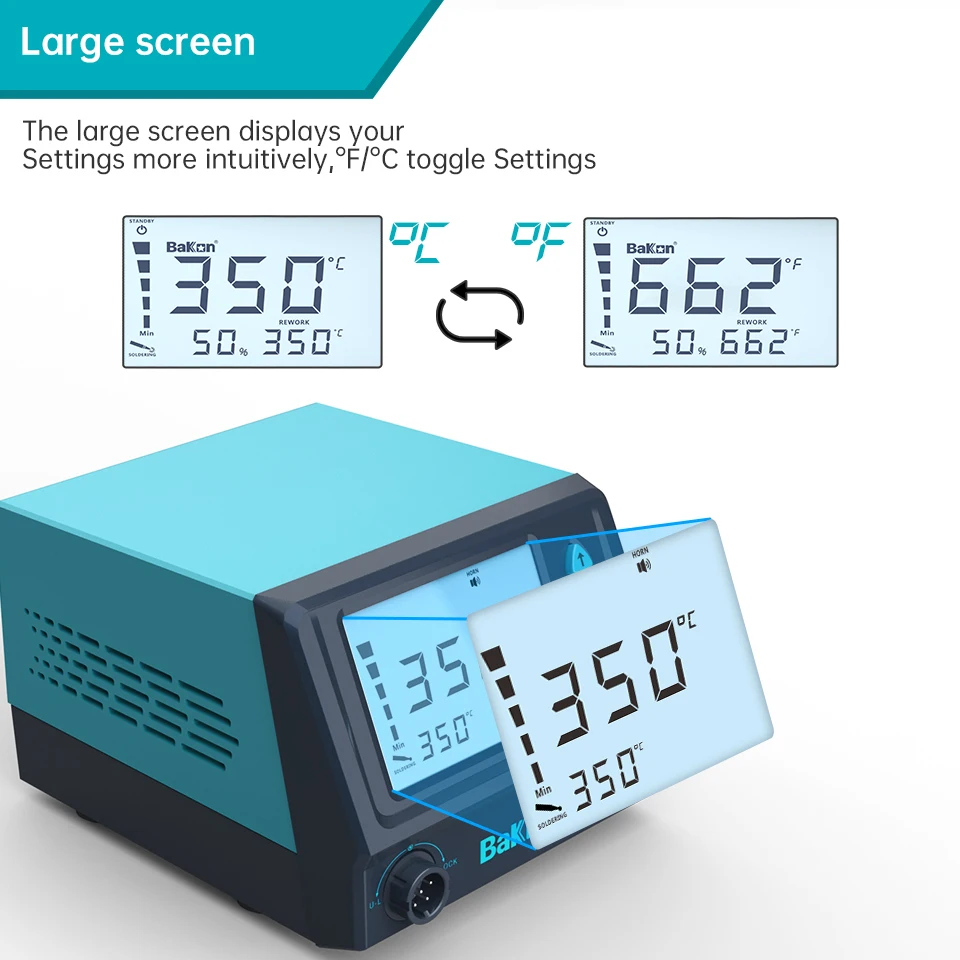 Bakon-Station de soudage pour réparation de téléphone, température constante intelligente, sans plomb, 18 outils de soudure, BK969D +, 75W