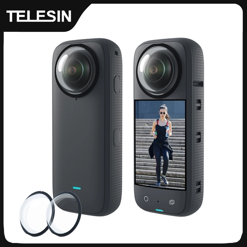 TELESIN Lens Protective Cover For Insta360 X3 Camera Lens Cap Screen Protector Lens Guards For Insta360 X3 Accessories