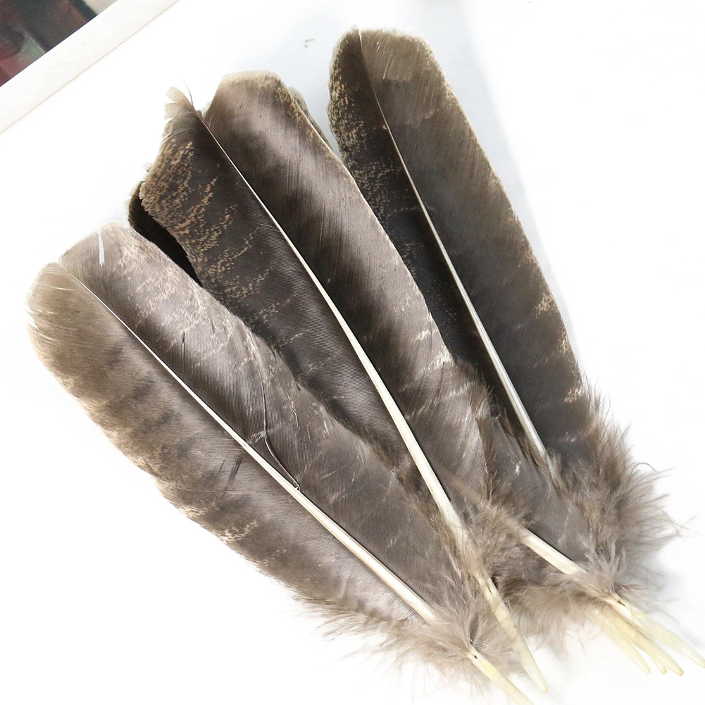 Muy Bien 5pcs Natural Turkey Feather Sewing Hair Accessories Headwear Hat Mask Handmade Jewelry Feather Decorations