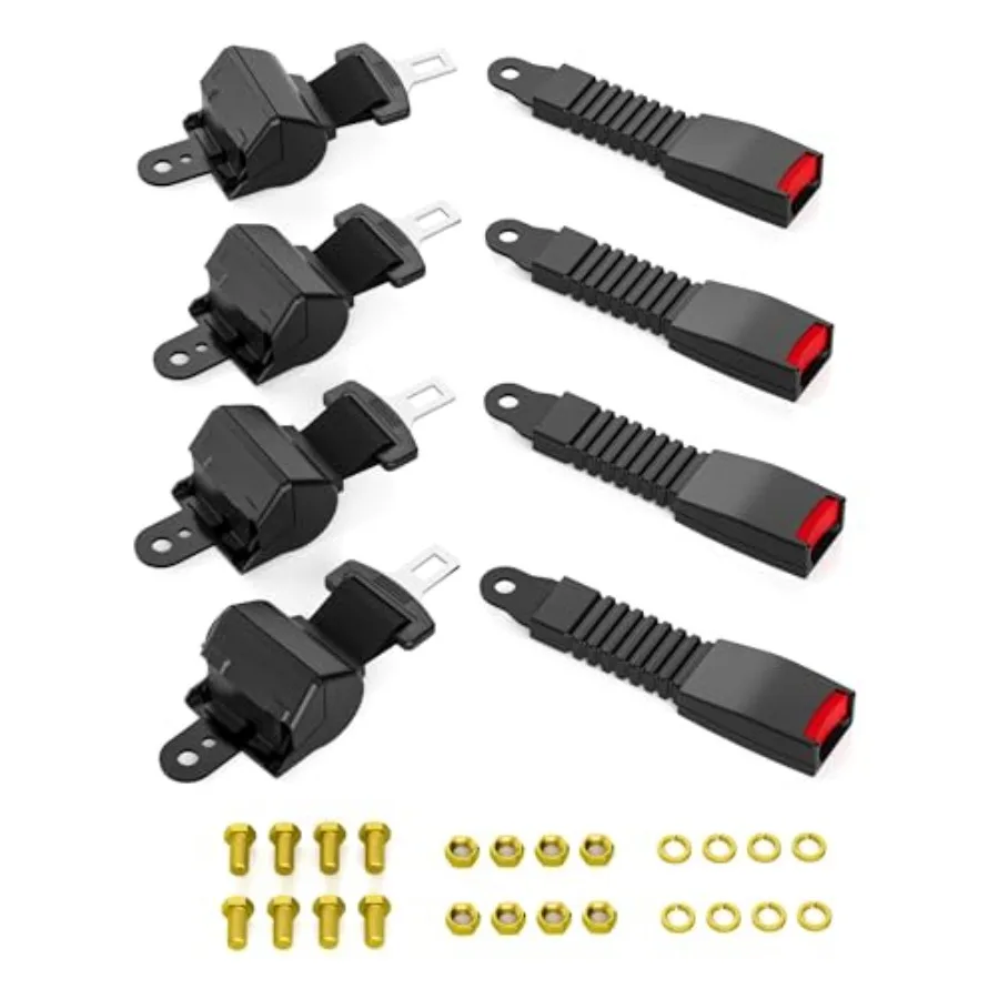 

Ремни безопасности для гольф-каров EZGO, Club Car, Yamaha, 4 шт., универсальный выдвижной комплект ремней безопасности, улучшенные ремни для 4 пассажиров, модели TXT, RXV, D.