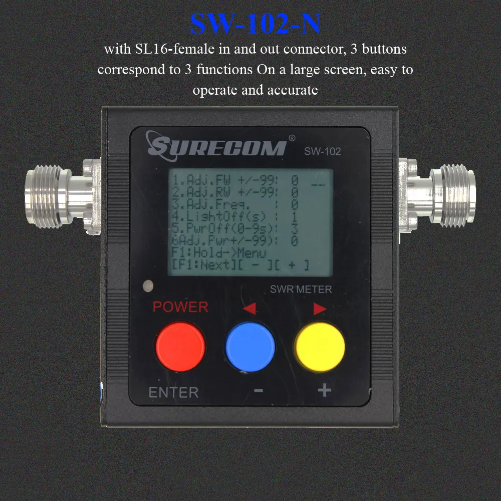 2025 New SURECOM SW-102 Meter 125-520 Mhz Digital VHF/UHF Power & SWR Meter SW102 For Baofeng 2-Way Handheld Radio