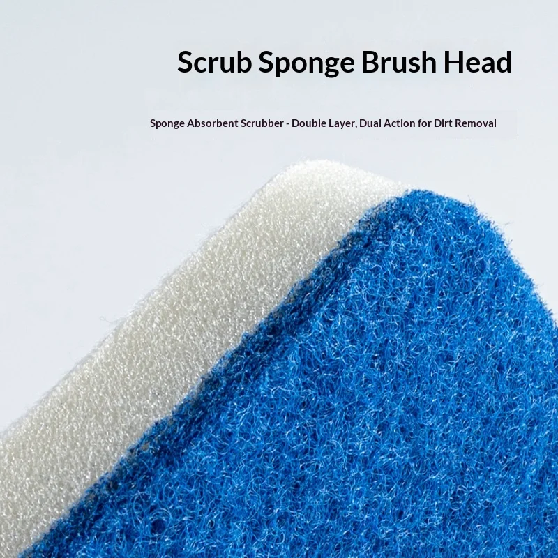 Replaceable Head Long Handle Sponge Cleaner, Multipurpose Brush for Bathroom Bathtub Tile Window Glass Home Daily Cleaning image 2