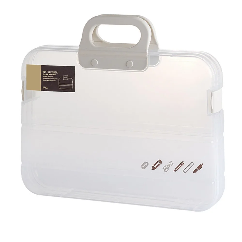 Plastic A4 File Organizer Multi Pockets Large Size Expanding Document Bag Flexible Lightweight Portfolio Document Holder
