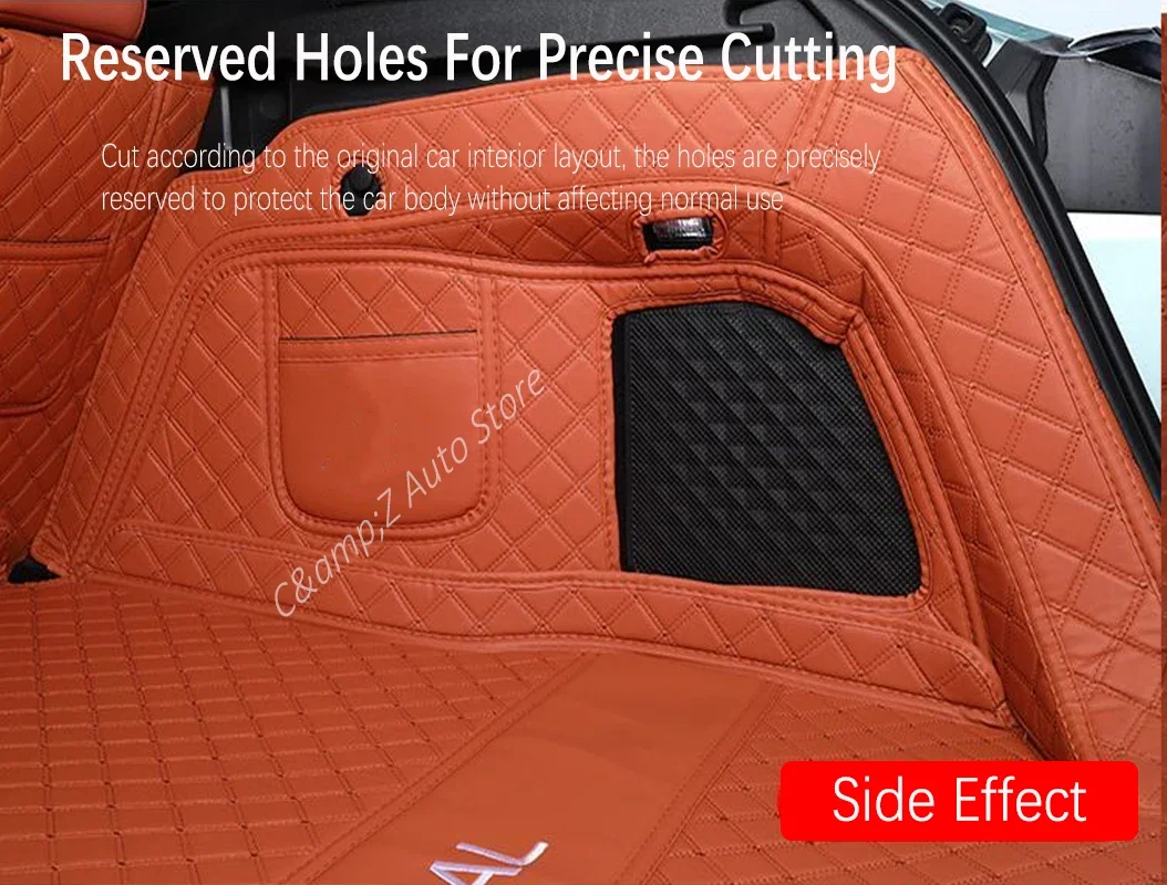 Car Rear Trunk Mats For Deepal S07 S7 2023 2024 2025 2026 2027 Leather Covers Cargo Liner Boot Carpets Auto Interior Accessories