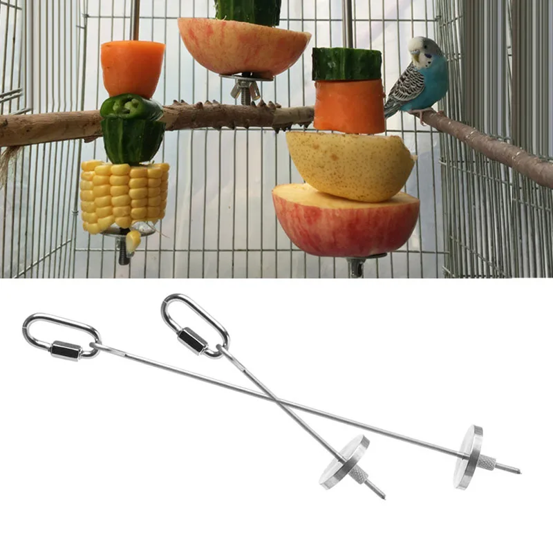 Bird Holder Skewer for Fruit Vegetable Metal Hanging Hook Stainless Steel Treat Feeders Length 5 Inches 8 Dropshipping