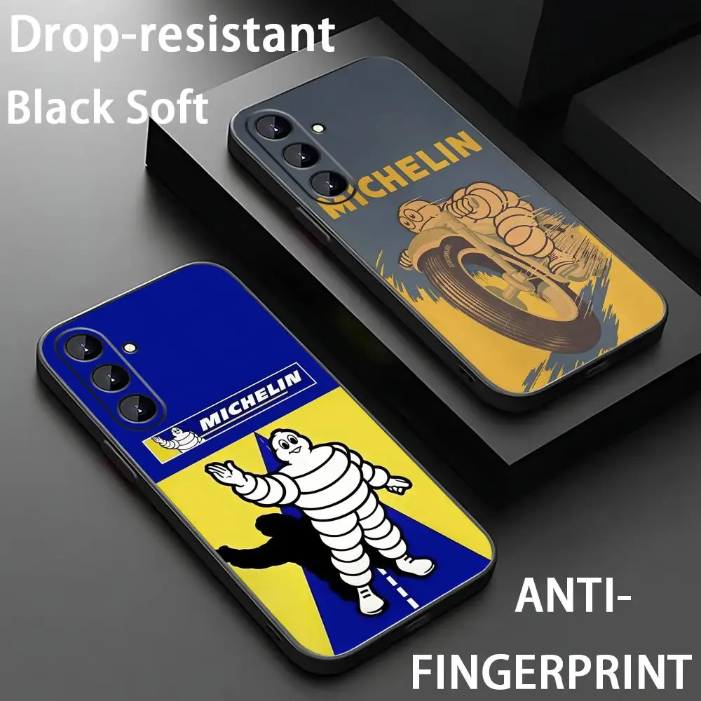 M-michelinES Phone Case For Samsung Galaxy S26 S25 S24 S23 S22 S21 Plus Ultra Fold A Soft Black