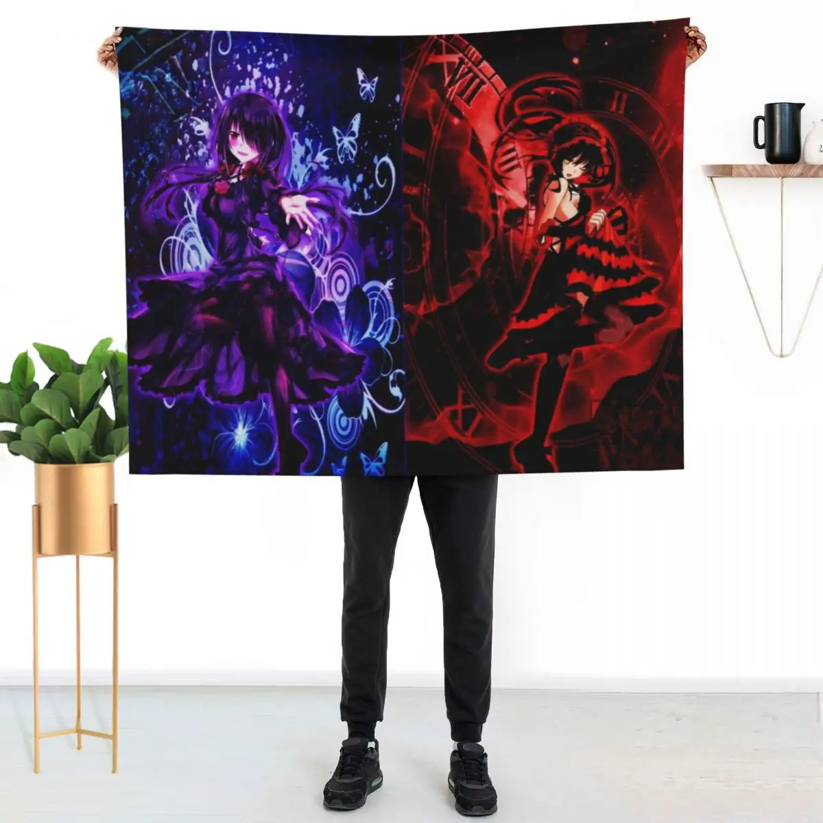 Kurumi Tokisaki - Yandere Throw Blanket Baby Flannel Fabric Sofa Quilt Retros For Baby christmas gifts Blankets
