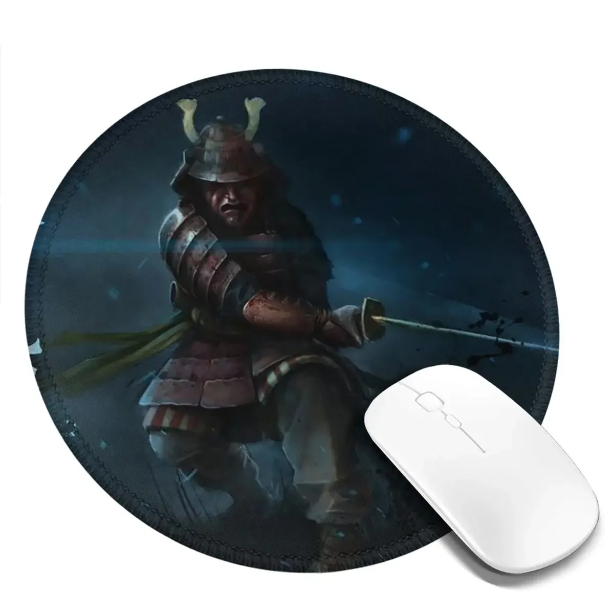 Samurai Spirits Round Mouse Pad Computer Keyboard Mouse Mat Gamer Laptop Desk Mat Office Table Mats