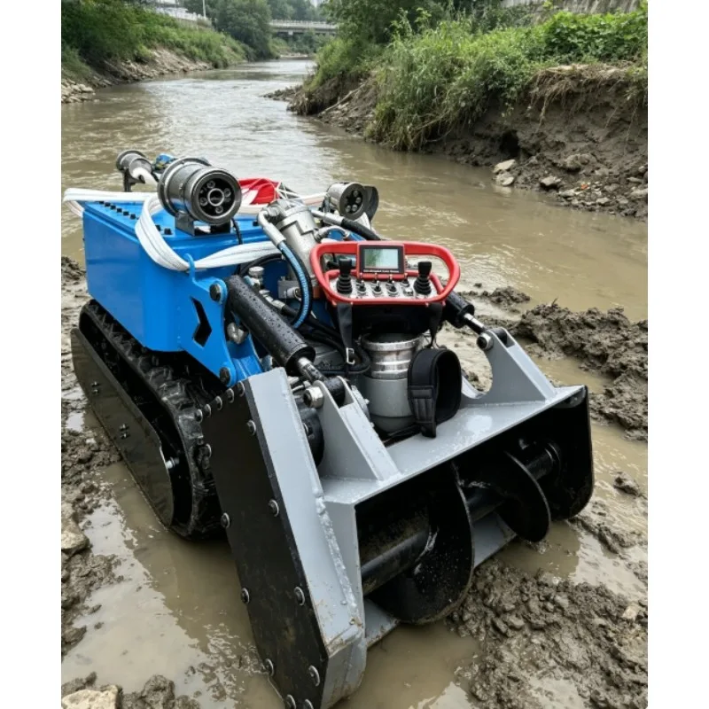 Amphibious Silt Cleaning Robot Full Waterproof Dredging Equipment for Large Lake River Sediment Treatment