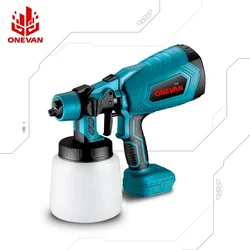 ONEVAN-Pistolet pulvérisateur électrique sans fil, pulvérisateur de peinture pour meubles automobiles, aérographe à revêtement en acier, compatible avec la batterie Makita 18V, 1000ml