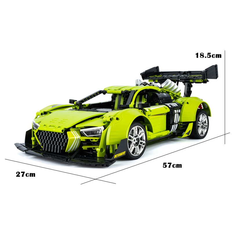 IN STOCK 2641pcs 1:10 Technical R8 Racing Car Building Blocks Model MOC City Sports Car Bricks Toys for Boys Birthday Gift Set