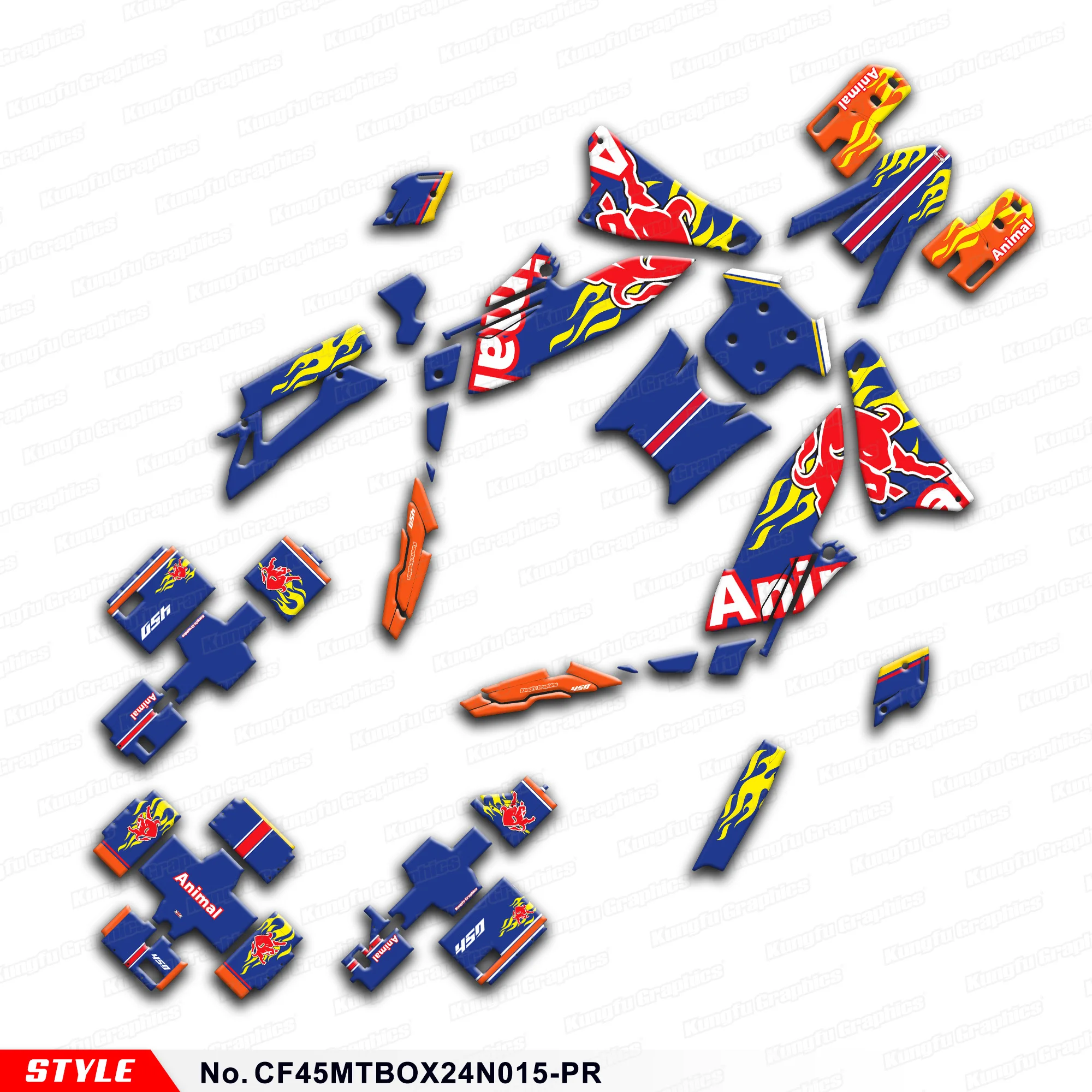 

JY RACING Customised Stickers Complete Graphics Kit for CFMOTO 450MT MT450 MT 450 CF MOTO , Restyled, CF45MTBOX24N015-PR