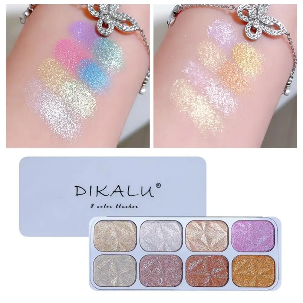 

8 Color Diamond Highlight Eyeshadow Palette Pearl Polarized Shine Cosmetics Makeup & Shimmer Tone Skin Contour Three-dimens O2O4