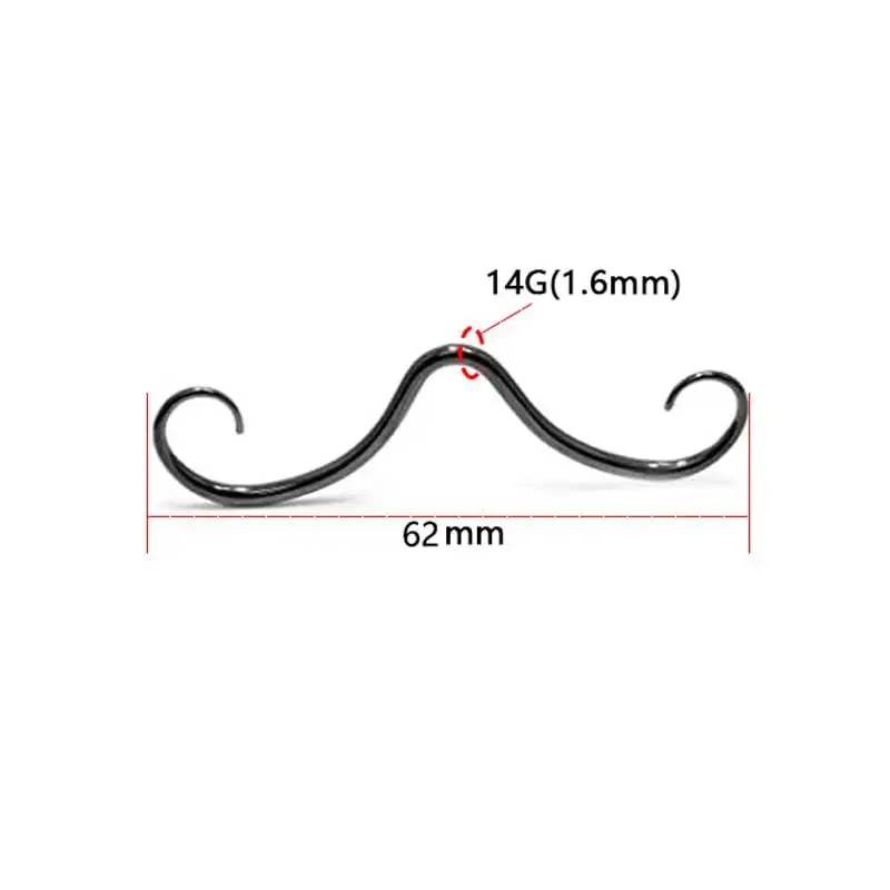 4Pcs316L Surgical Steel Diaphragm Beard Nose Ring Silver Stainless Steel Nose Ring for women Party Prom Vacation jewelry  Gift