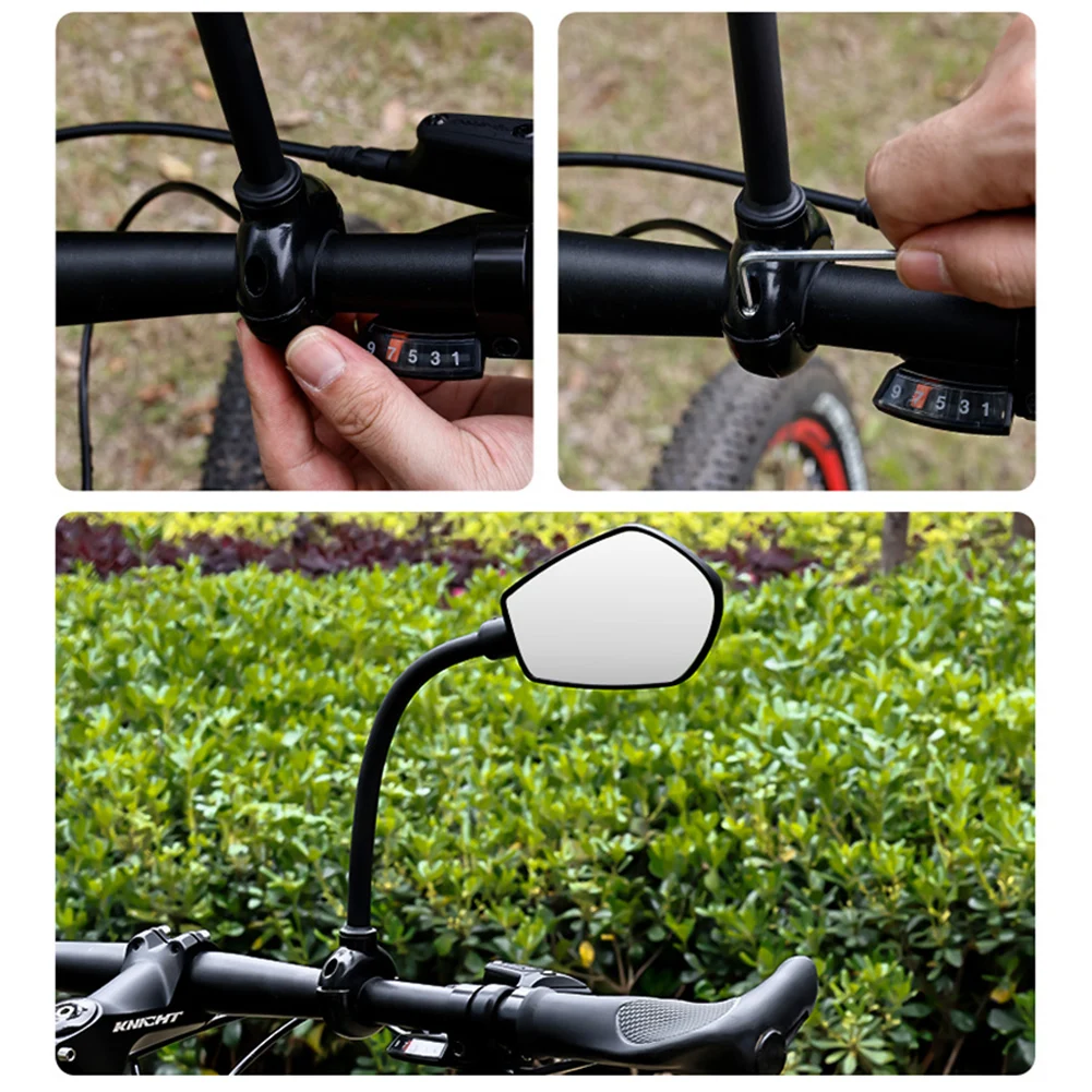 

Universal Bike Rear View Mirror - Adjustable Wide-Angle Handlebar Mount Cycling Accessory