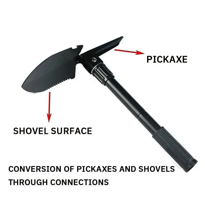 Multifunctional Outdoor Car Foldable Engineer Shovel Stainless Steel Spade Trumpet Shovel Fishing Tools Fishing Gear Supplies